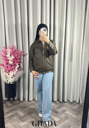 Veste bomber en vert kaki