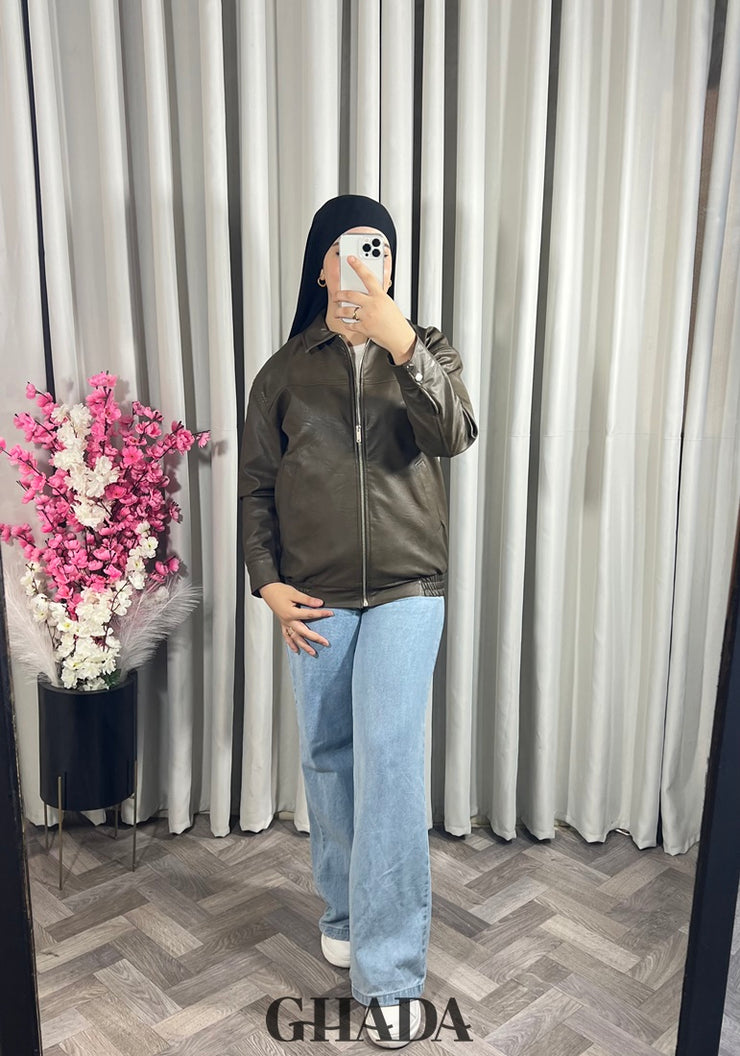 Veste bomber en vert kaki