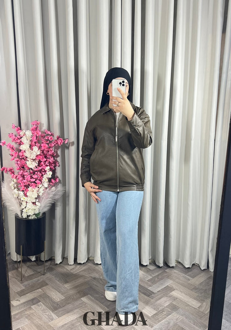 Veste bomber en vert kaki