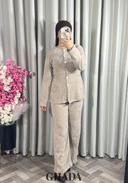 Ensemble en maille en beige