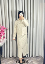 Ensemble en maille en beige clair