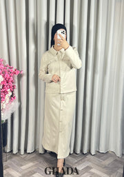 Ensemble en maille en beige clair