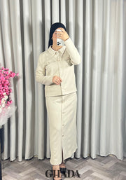 Ensemble en maille en beige clair