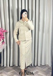 Ensemble en maille en beige clair