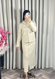 Ensemble en maille en beige clair