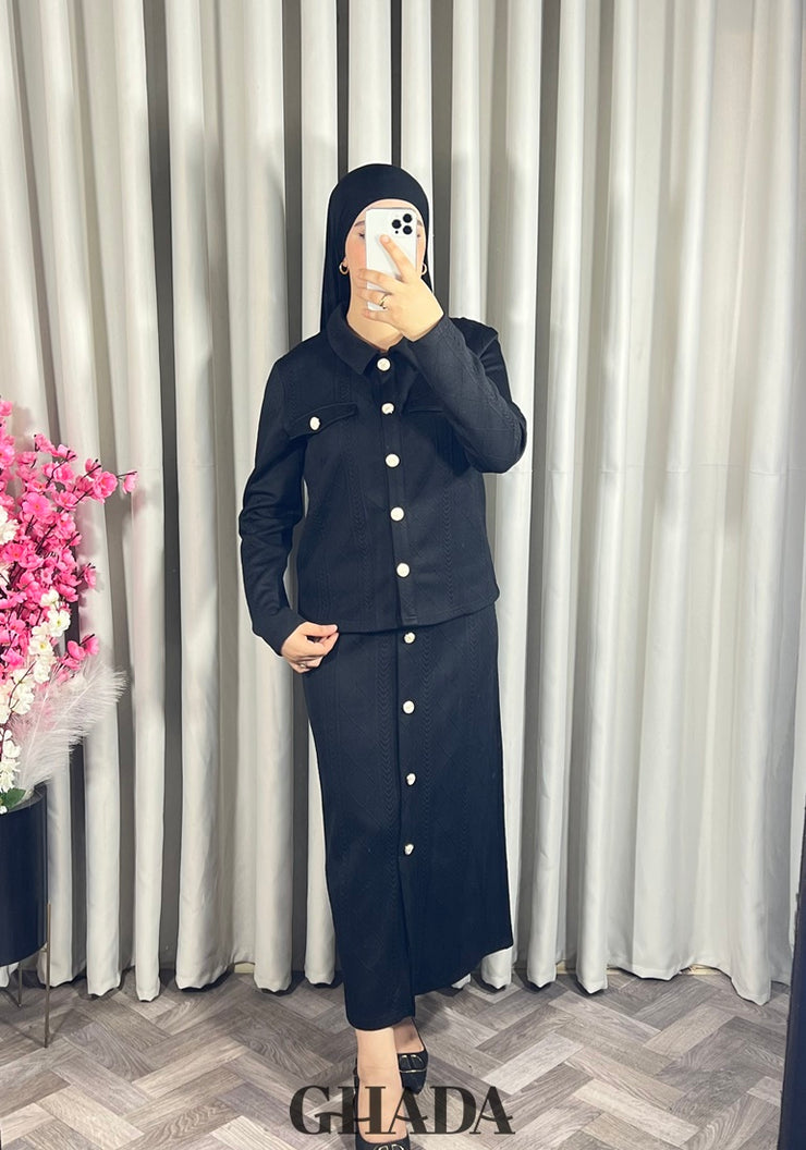 Ensemble en maille en noir