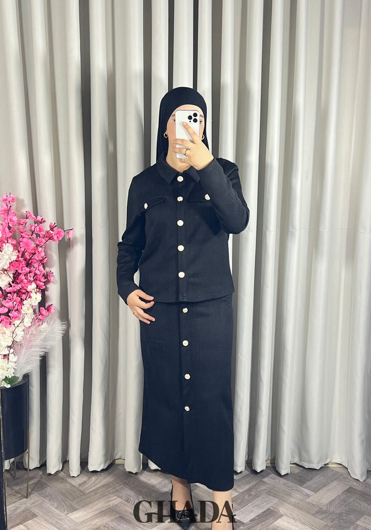 Ensemble en maille en noir