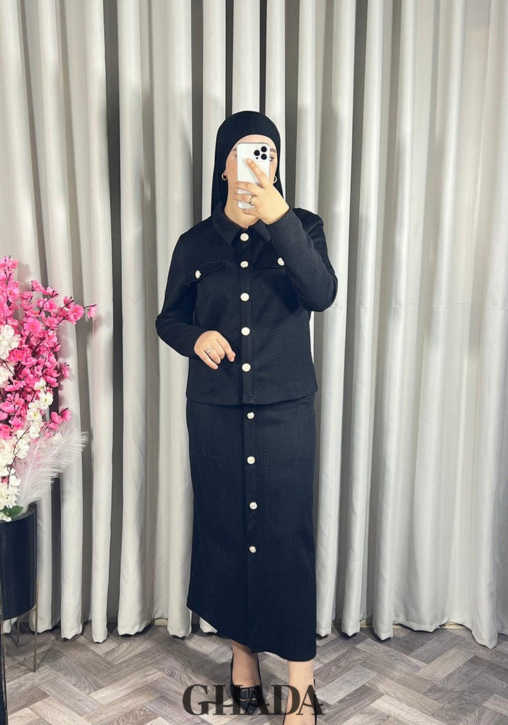 Ensemble en maille en noir