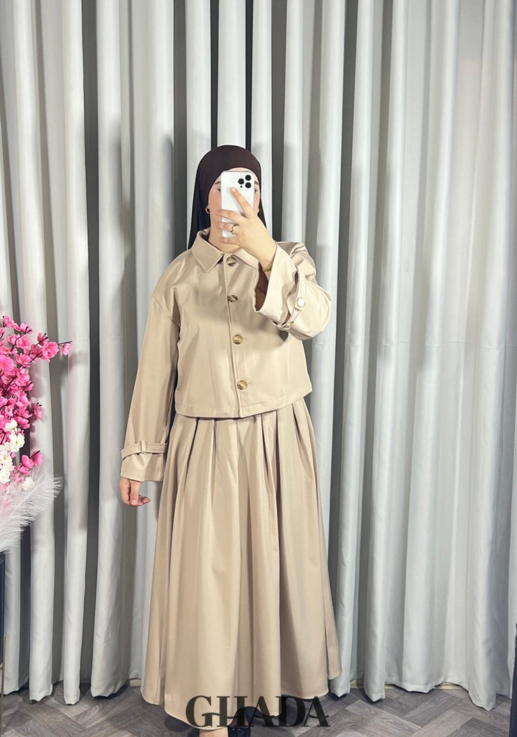 Ensemble veste et jupe beige