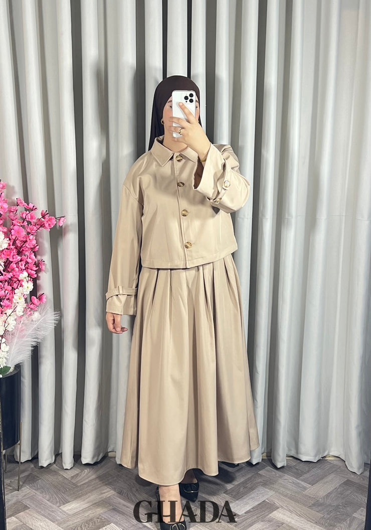 Ensemble veste et jupe beige
