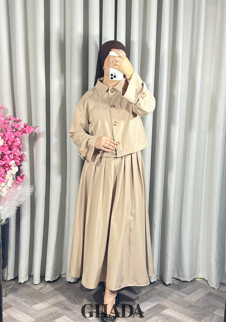 Ensemble veste et jupe beige