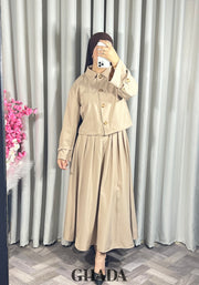 Ensemble veste et jupe beige