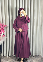 Ensemble veste et jupe bordeaux