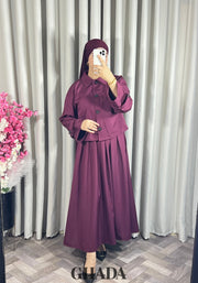 Ensemble veste et jupe bordeaux