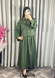 Ensemble veste t jupe vert kaki