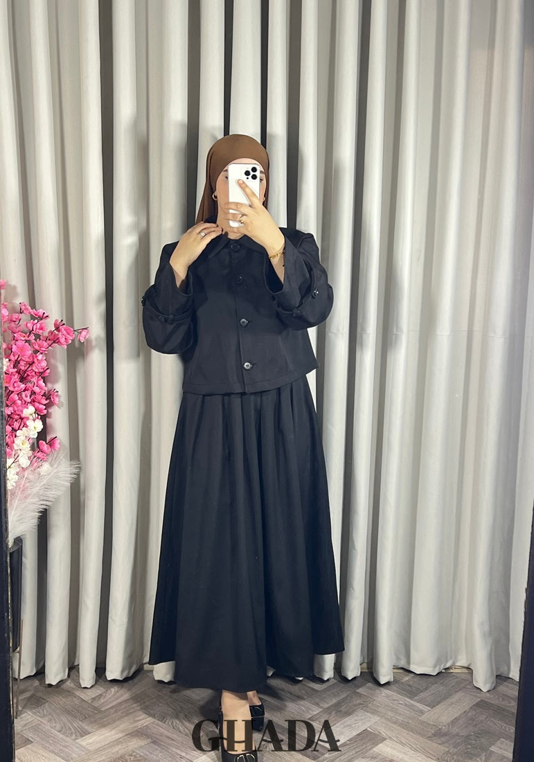 Ensemble Veste Et Jupe Georgia Netti - Taille 40 - Noir - Occasion Très Bon état
