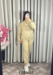 Ensemble en maille beige clair