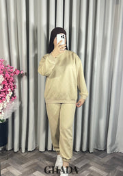 Ensemble en maille beige clair