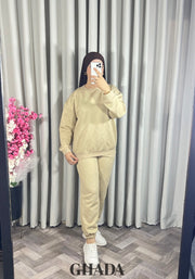 Ensemble en maille beige clair