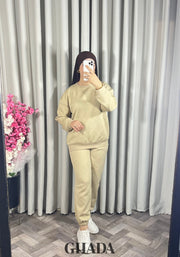 Ensemble en maille beige clair