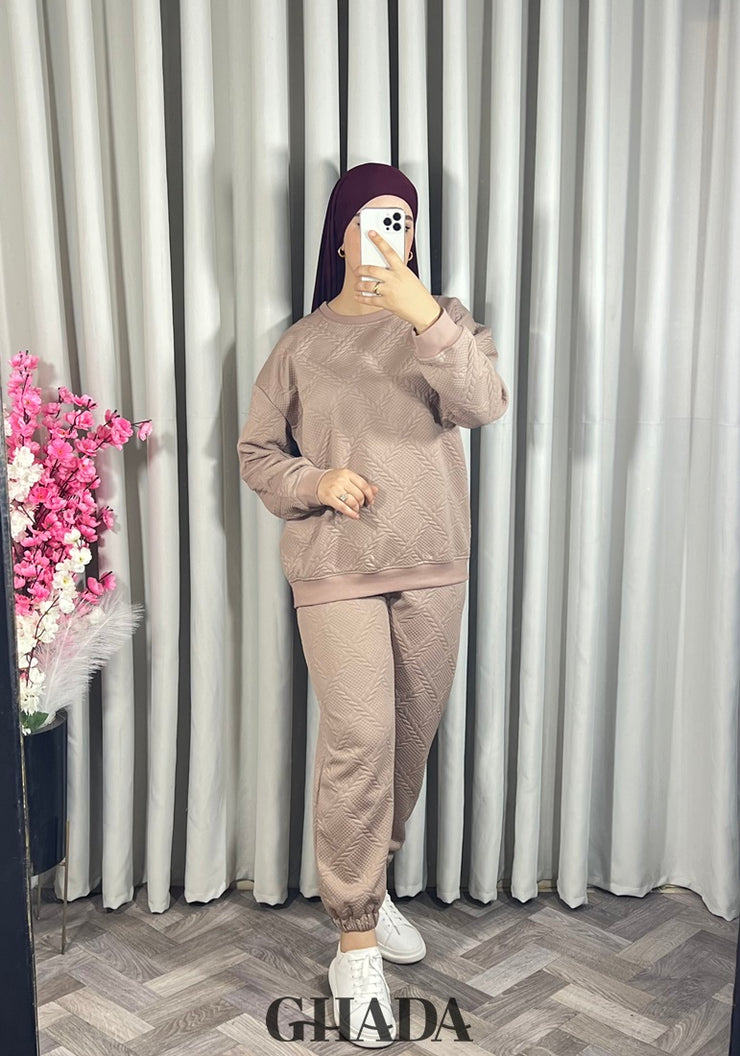 Ensemble en maille beige