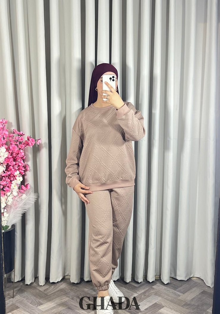 Ensemble en maille beige