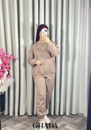 Ensemble en maille beige