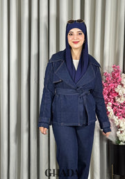 Trench crop en denim