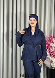 Ensemble en denim - Trench crop et pantalon