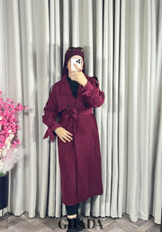 Trench-coat oversize en bordeaux