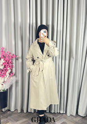 Trench-coat oversize en beige clair