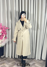 Trench-coat oversize en beige clair