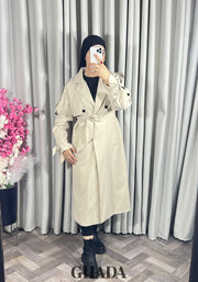 Trench-coat oversize en beige clair