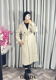 Trench-coat oversize en beige clair
