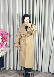 Trench-coat oversize en beige
