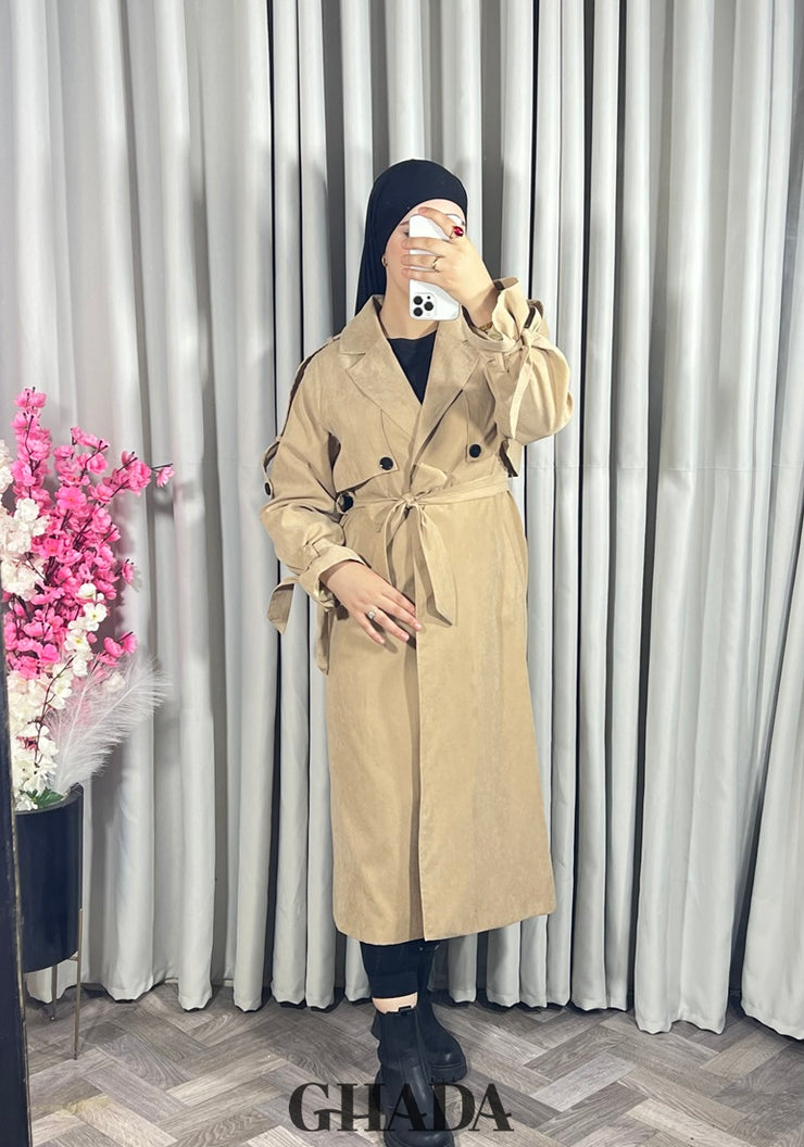 Trench-coat oversize en beige