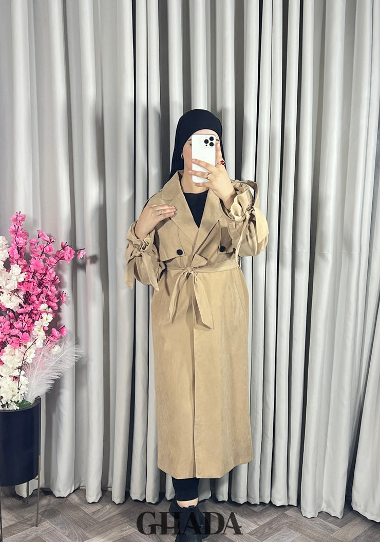 Trench-coat oversize en beige