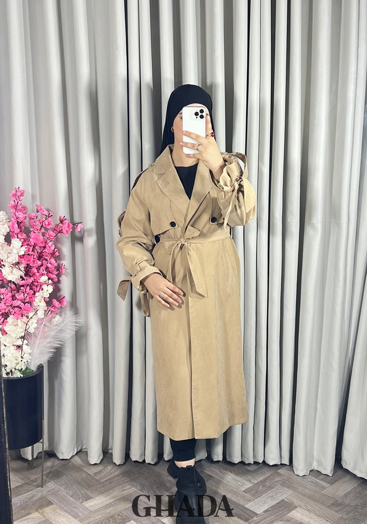 Trench-coat oversize en beige
