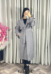 Trench-coat oversize en gris