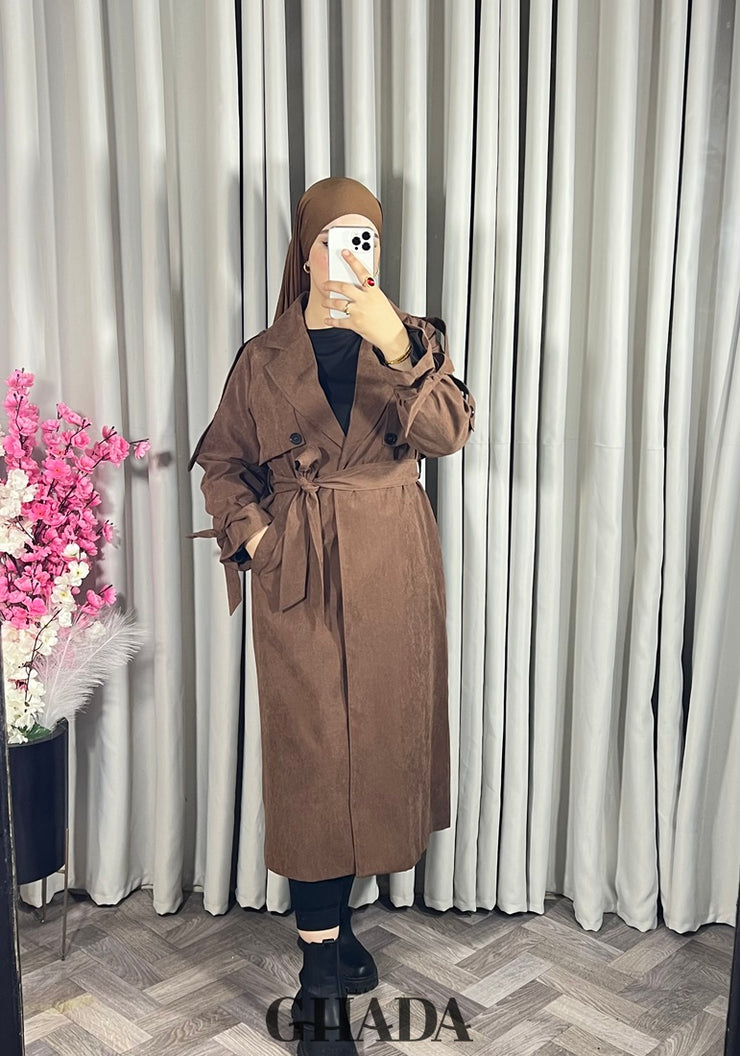 Trench-coat oversize en marron
