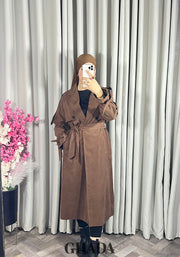 Trench-coat oversize en marron