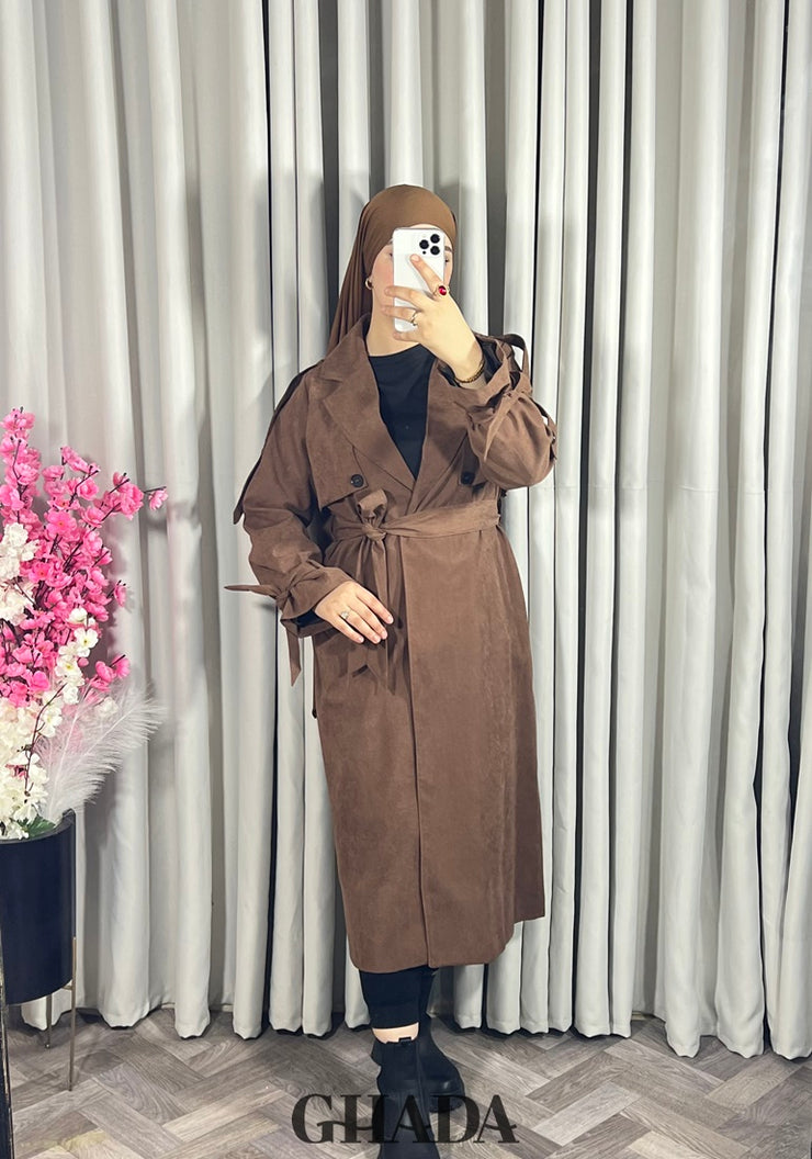 Trench-coat oversize en marron