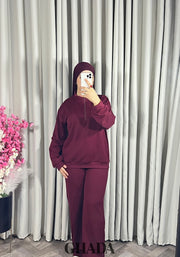 Ensemble survêtement en bordeaux