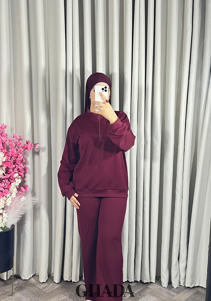 Ensemble survêtement en bordeaux