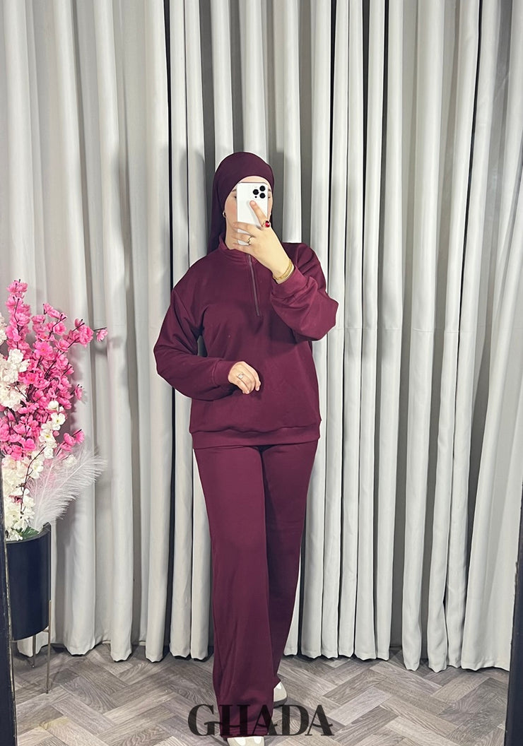 Ensemble survêtement en bordeaux