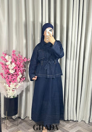 Ensemble en denim veste avec jupe