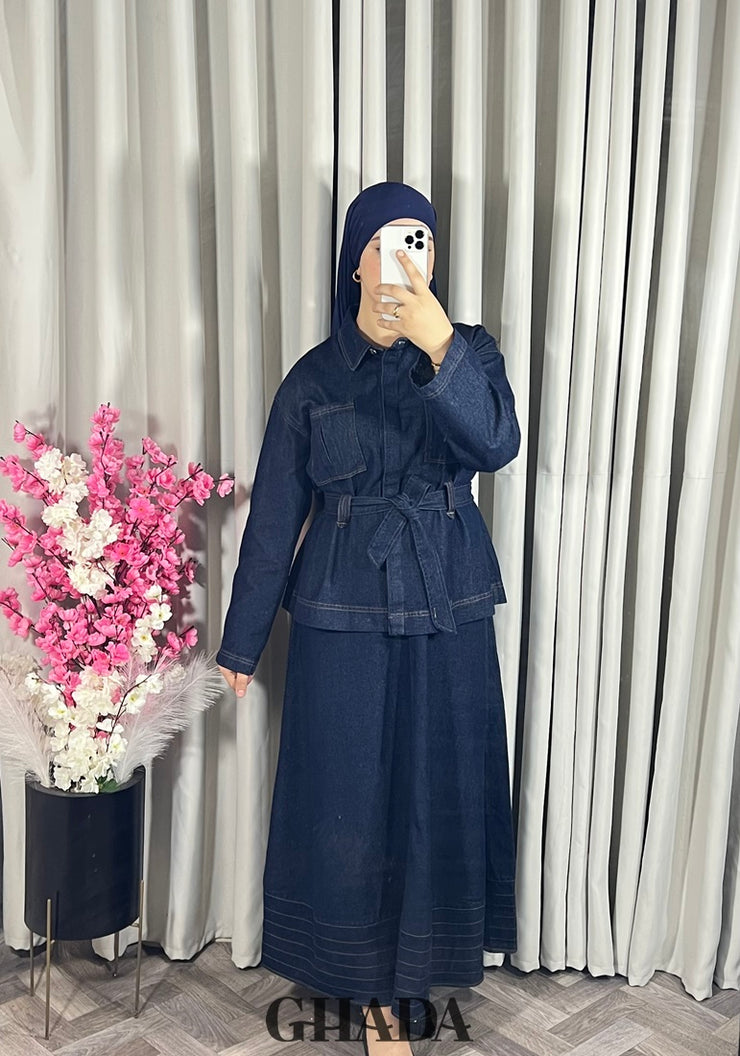 Ensemble en denim veste avec jupe