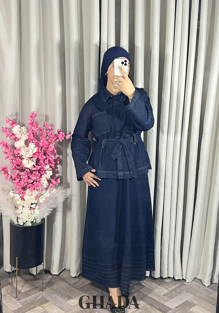 Ensemble en denim veste avec jupe