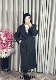 Trench-coat oversize en noir