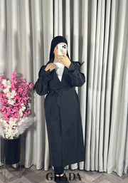 Trench-coat oversize en noir